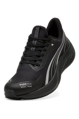 Puma POUNCE LITE PTX Schwarze wasserdichte Laufschuhe mit PURETEX-Membran