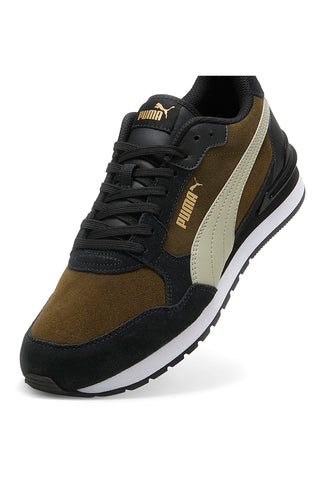 Puma ST RUNNER V4 SD olivgrüne Sneaker mit Wildlederdetails