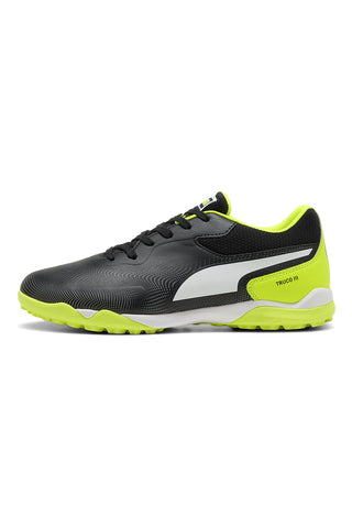 Schwarze und fluoreszierende gelbe Puma Truco III TT Synthetik-Fußballschuhe