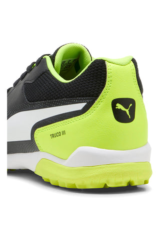 Schwarze und fluoreszierende gelbe Puma Truco III TT Synthetik-Fußballschuhe