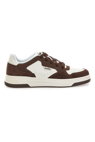 Diadora Ginger S – Weiße und braune Sneakers mit Wildledereinsätzen