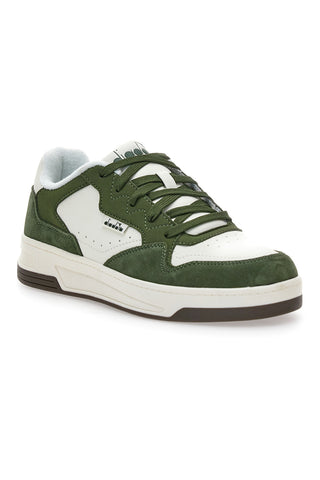 Grün-weiße Leder-Sneaker Diadora 182198 70224