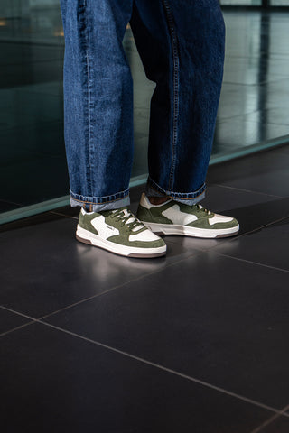 Grün-weiße Leder-Sneaker Diadora 182198 70224