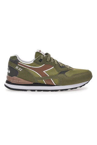 Sneakers verde militare in tessuto e suede Diadora N.92