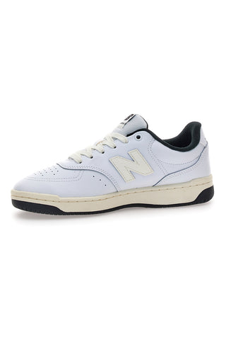 Sneakers bianche in pelle con profilo nero New Balance BB80AWB