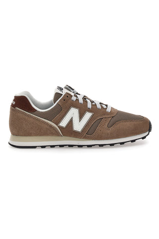 Sneakers marroni in suede con logo bianco New Balance 373