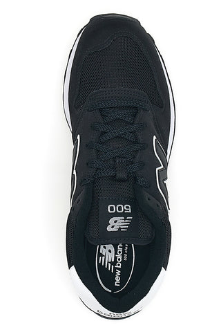 New Balance 500 Sneaker aus schwarzem Mesh und Leder