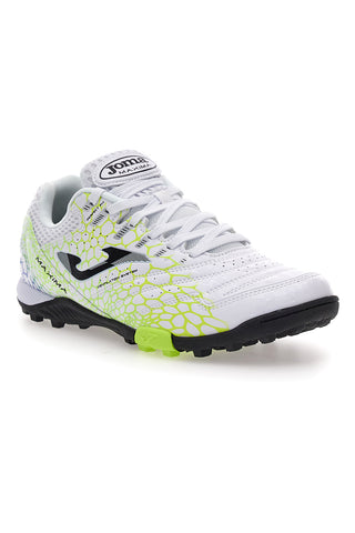 Joma Maxima 2532 weiße Fußballschuhe mit Limettendetails