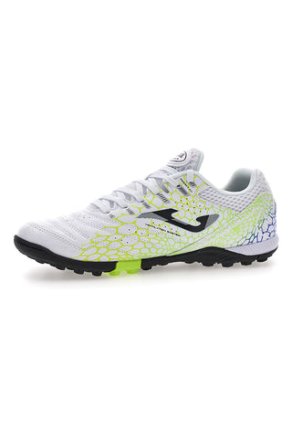 Joma Maxima 2532 weiße Fußballschuhe mit Limettendetails