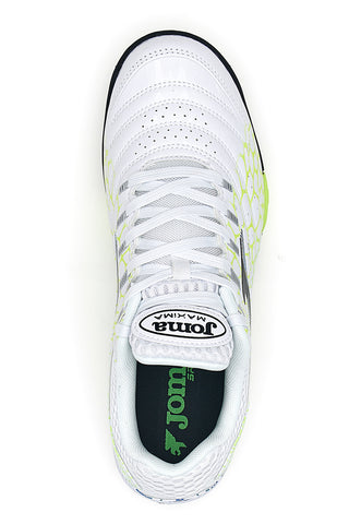 Joma Maxima 2532 weiße Fußballschuhe mit Limettendetails