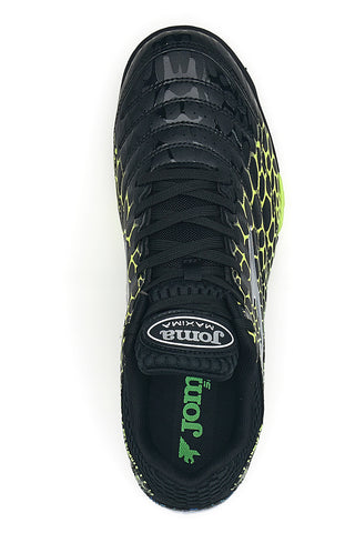 Joma Maxima 2531 schwarze Fußballschuhe mit fluoreszierenden Details