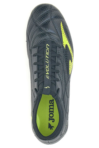 Scarpe da calcio nere con tacchetti FG e dettagli lime Joma Evolution 2531 Firm Ground