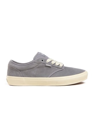 Vans – Atwood – Graue Leder-Sneaker mit beiger Sohle