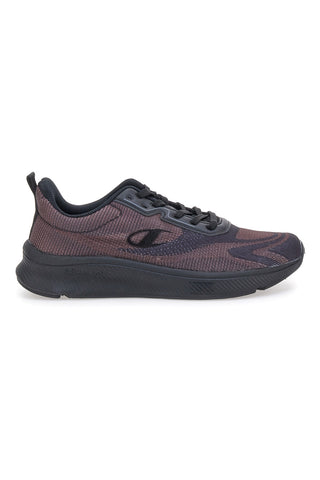 Burgunderfarbene Mesh-Laufsneaker mit schwarzer Champion Galactic Low Cut-Schuhsohle