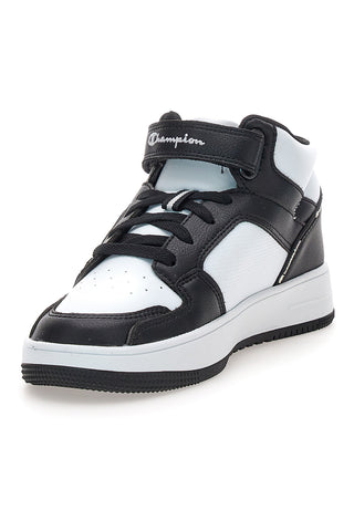 Champion RD18 2 MID B PS Weiße und blaue Mid-Top-Sneaker mit Klettverschluss