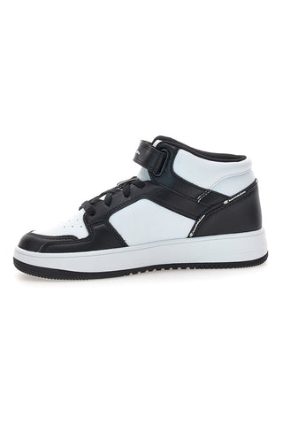 Champion RD18 2 MID B PS Weiße und blaue Mid-Top-Sneaker mit Klettverschluss