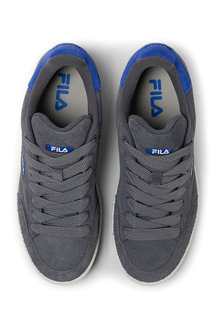 Fila FFM0437 graue Wildleder-Sneaker mit blauen Details