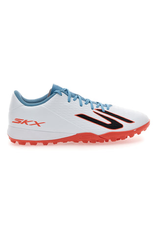 Scarpe da calcio bianche con dettagli azzurri suola turf Skechers Club TF