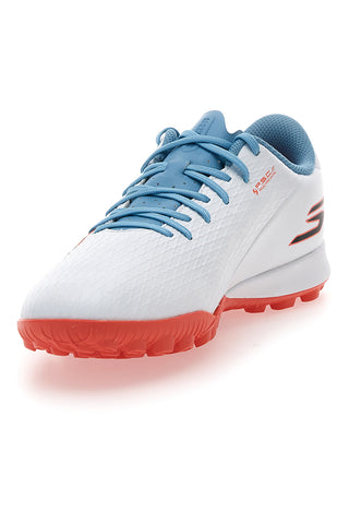 Skechers Club TF weiße Fußballschuhe mit blauen Details und Turfsohle