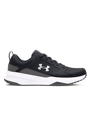 Schwarze Mesh-Sneaker mit Under Armour Charged Edge-Ledereinsätzen