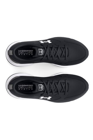 Schwarze Mesh-Sneaker mit Under Armour Charged Edge-Ledereinsätzen