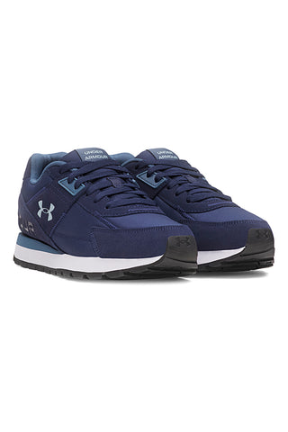 Sneakers blu in nylon con inserti scamosciati Under Armour Essential Runner