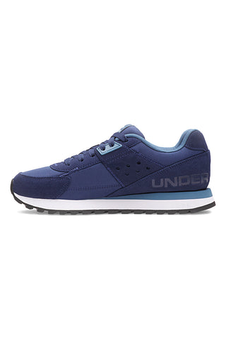 Sneakers blu in nylon con inserti scamosciati Under Armour Essential Runner