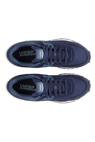 Sneakers blu in nylon con inserti scamosciati Under Armour Essential Runner