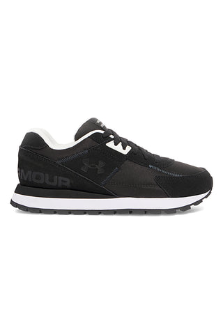 Under Armour – Essential Runner – Schwarze Nylon-Sneaker mit Wildledereinsätzen