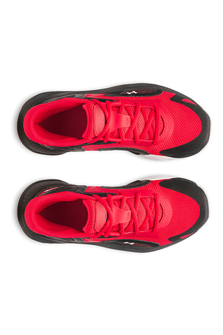 Scarpe da basket rosse e nere con suola bianca Under Armour GS Jet '25