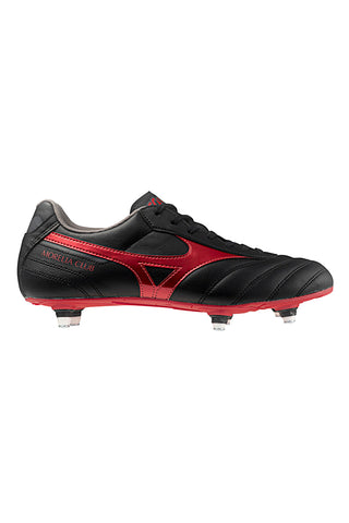 Mizuno Morelia II Club SI Fußballschuhe mit Schraubnieten in Schwarz und Rot