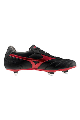 Mizuno Morelia II Club SI Fußballschuhe mit Schraubnieten in Schwarz und Rot