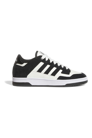 Adidas Rapid Court Low Basketballschuhe aus schwarzem und weißem Leder
