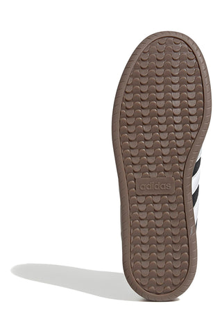 Schwarze Sneakers mit brauner Sohle und weißen 3-Streifen Adidas Barreda
