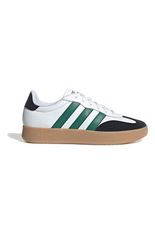 Adidas Barreda Sneaker aus weißem Leder mit grünen Streifen