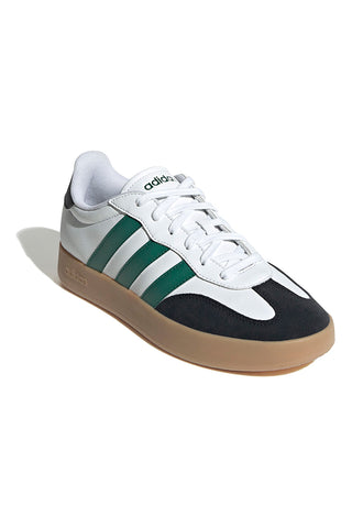 Sneakers bianche in pelle con strisce verdi Adidas Barreda