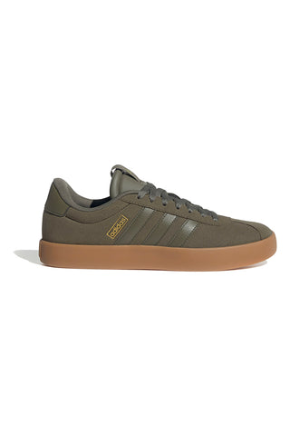 Adidas VL Court 3.0 olivgrüne Wildleder-Sneaker mit Gummisohle
