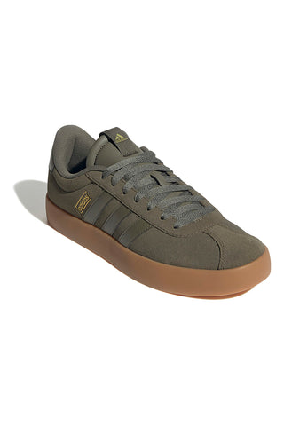 Adidas VL Court 3.0 olivgrüne Wildleder-Sneaker mit Gummisohle