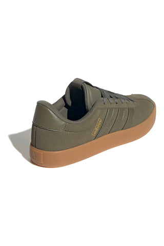 Adidas VL Court 3.0 olivgrüne Wildleder-Sneaker mit Gummisohle