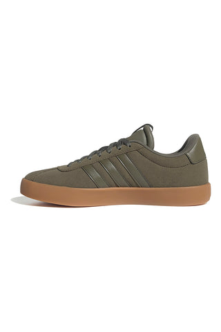 Adidas VL Court 3.0 olivgrüne Wildleder-Sneaker mit Gummisohle