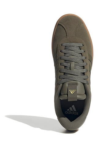 Adidas VL Court 3.0 olivgrüne Wildleder-Sneaker mit Gummisohle