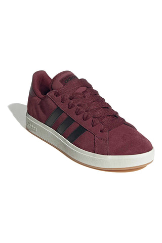 Sneakers bordeaux in pelle con strisce nere Adidas Grand Court Base 00s