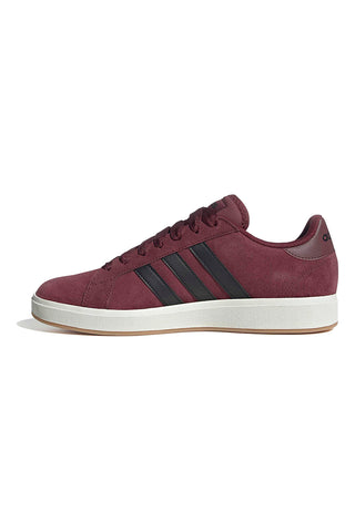 Sneakers bordeaux in pelle con strisce nere Adidas Grand Court Base 00s