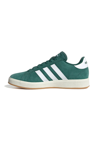 Scarpe verde bosco in pelle con strisce bianche Adidas Grand Court Base 00s