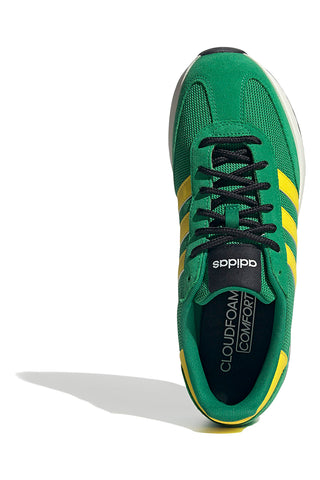 Adidas Run 70s 2.0 Grüne Schuhe mit gelben Mesh-Details