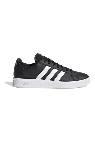 Adidas Grand Court Base 2 Schwarze Schuhe mit weißen Streifen