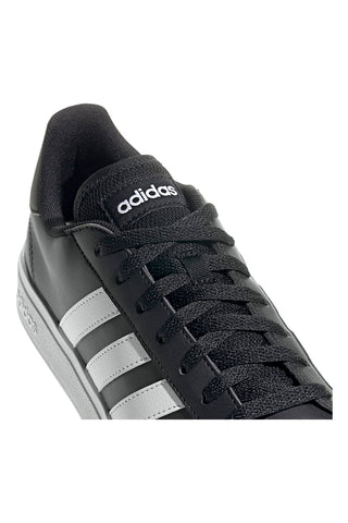 Adidas Grand Court Base 2 Schwarze Schuhe mit weißen Streifen