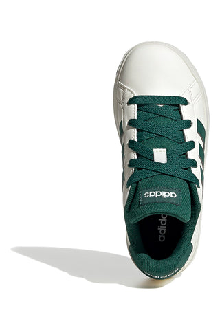 Adidas Grand Court 2 K Weiße Sneakers mit grünen Streifen