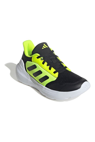 Adidas Tensaur Run 3.0 J Schwarze Sneakers mit fluoreszierenden Details und Cloudfoam-Sohle