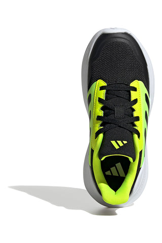 Adidas Tensaur Run 3.0 J Schwarze Sneakers mit fluoreszierenden Details und Cloudfoam-Sohle